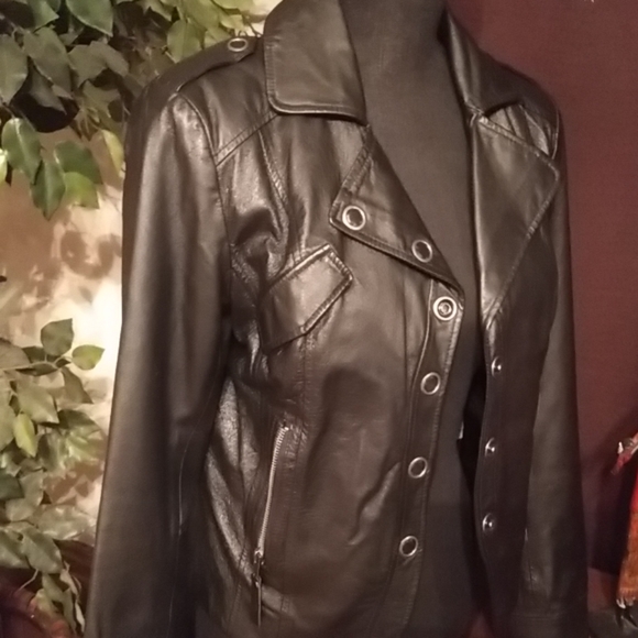 Leather biker jacket - Picture 3 of 3